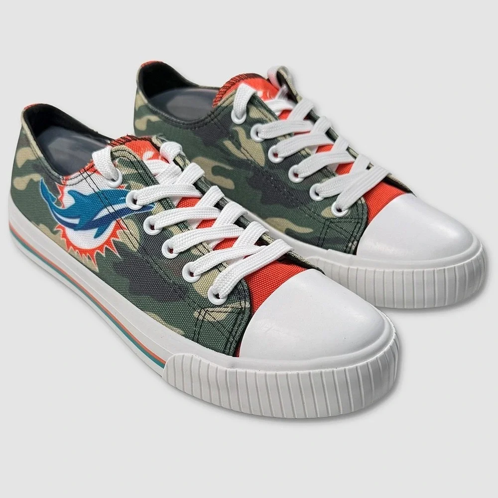 FOCO‎ / Miami Dolphins Sneakers / Shoes - NEW Womens 8 Camo / White - #49334-J1